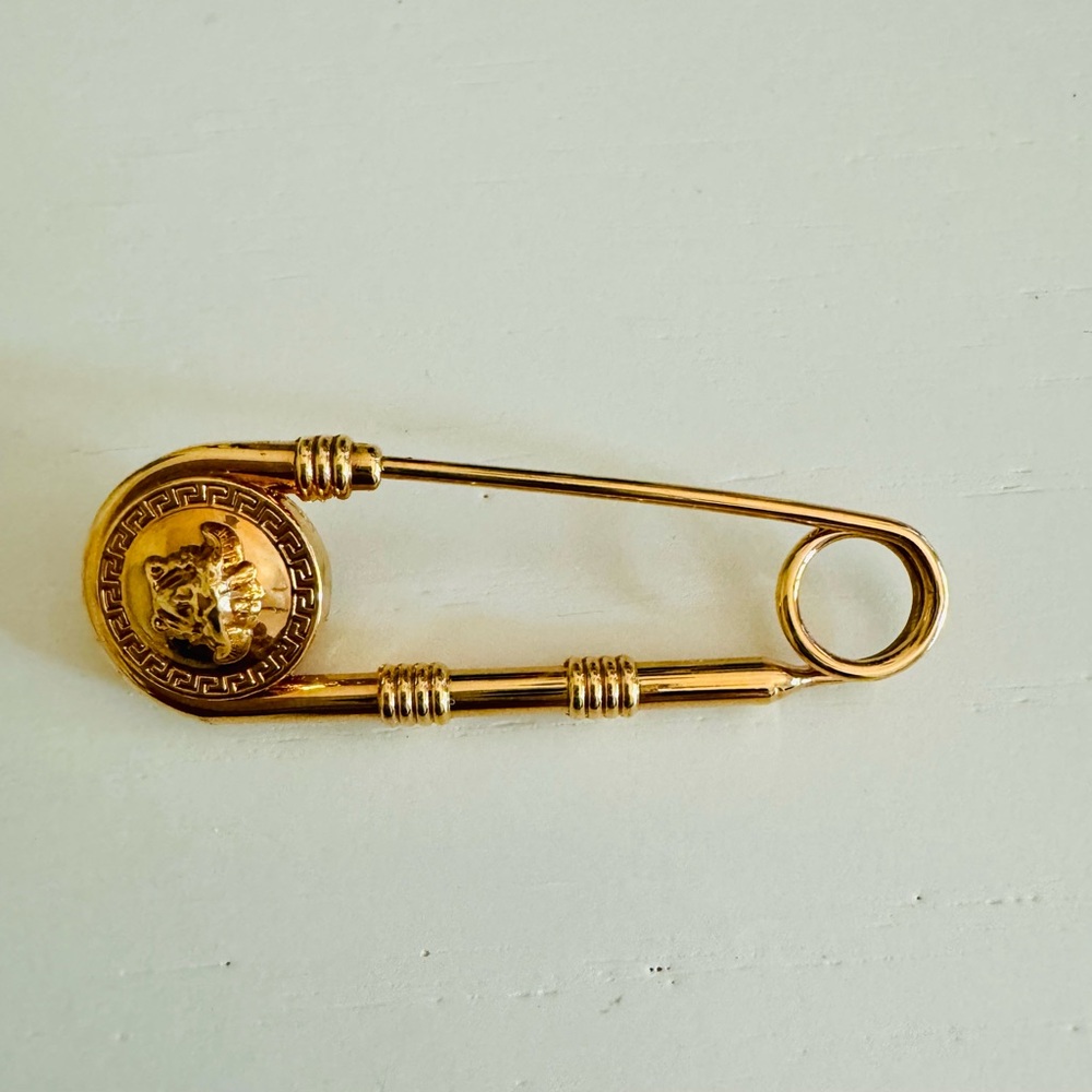 Versace Medusa Iconic Safety Pin Brooch